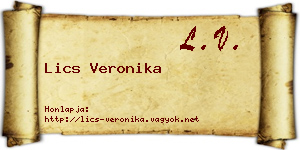 Lics Veronika névjegykártya